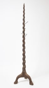 Extremely Fine Carved Hardwood ‘Narwal-Tusk Form’ Clothes Stand