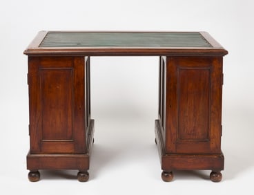 A Colonial Indian Teakwood Pedestal Desk