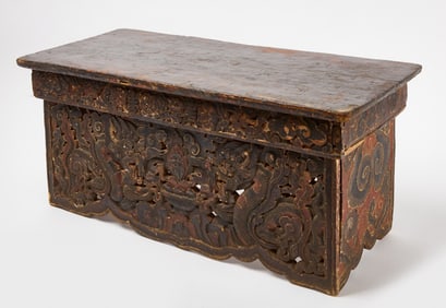 Painted Carved Wood Folding-Table