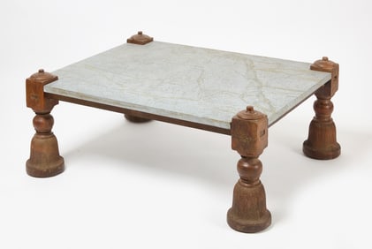 Teakwood and Stone Low Table