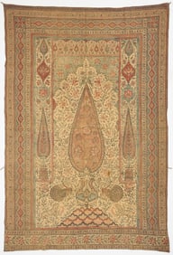 Indo-Persian Kalamkari ‘Tree of Life’ Design Block Print Prayer Cloth