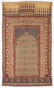 Indo-Persian Kalamkari Block Print Prayer Cloth
