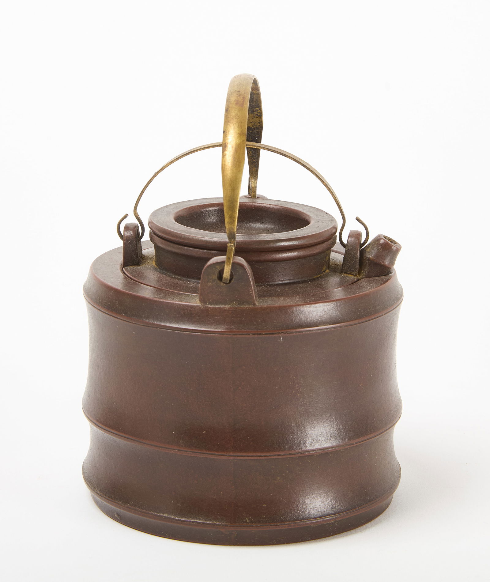 A Rare Chinese Brass-Mounted Yixing Clay Scholar’s Teapot (1 of 6)