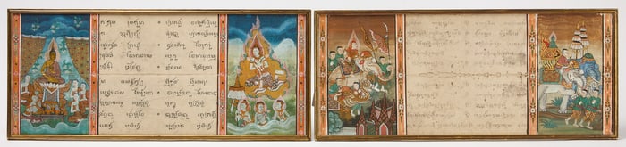 Pair of Thai Buddhist Manuscript Paintings