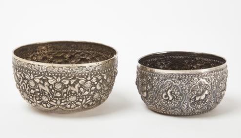 Two Siam (Thai) Silver Bowls