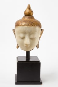 Shan States Life-Size Marble Head of the Buddha