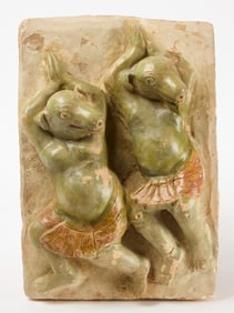 Glazed Earthenware Plaque Depicting Mara’s Demons