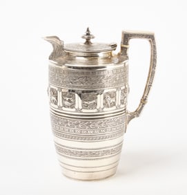 A Rare Scottish Burmese-Style Silver Hot Water Jug