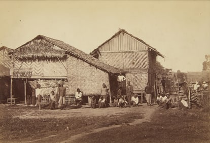 J. Jackson- Albumen Print Photograph of a Burmese Village