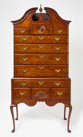 Queen Anne Bonnet Top Highboy