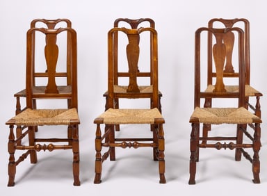 Set of Six Spanish Foot Chairs
