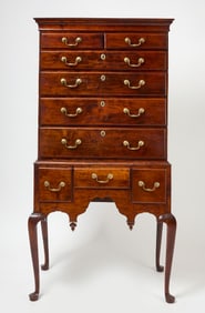 Queen Anne Tiger Maple Highboy