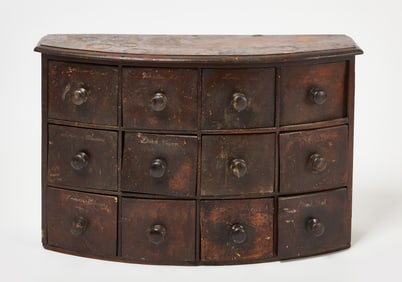 Bow Front Painted Multi Drawer Cabinet