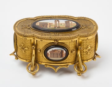 Brass Box with Roman Micromosaic Scenes