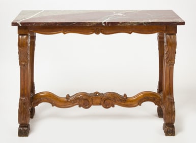 French Console Table with Marble Top