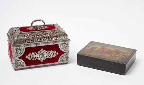 Russian Mstera Lacquer Box and Document Chest