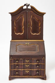 Fine Miniature Carved Secretary Desk