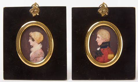 J. Trewinnard - Two Miniature Profile Portraits