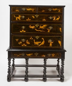 Early English Japanned High Chest