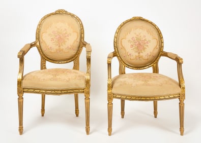 Pair of Giltwood Armchairs