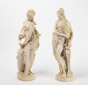 Two Parian Ware Statues