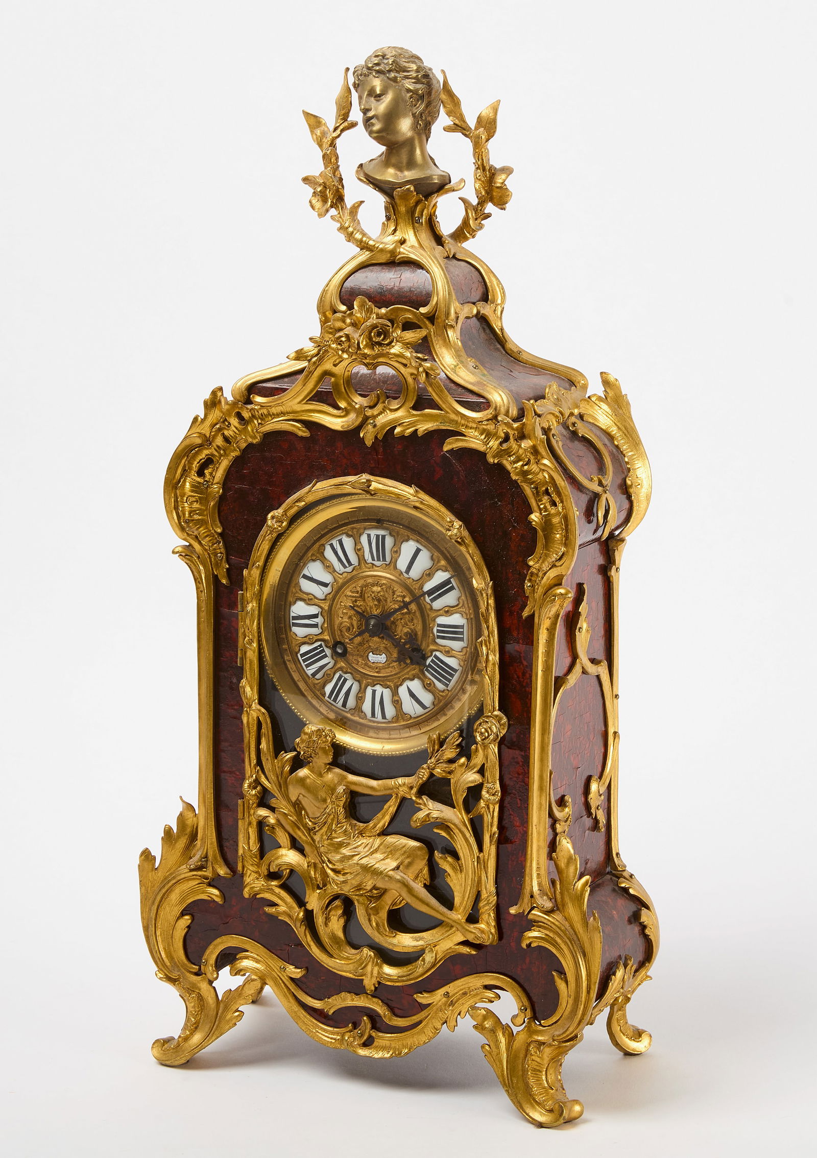 Tiffany & Co. Ormolu Mounted Burl Mantle Clock (1 of 7)