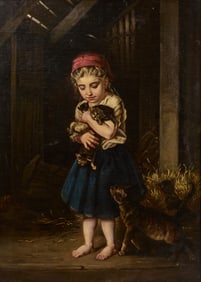 Girl with Kittens