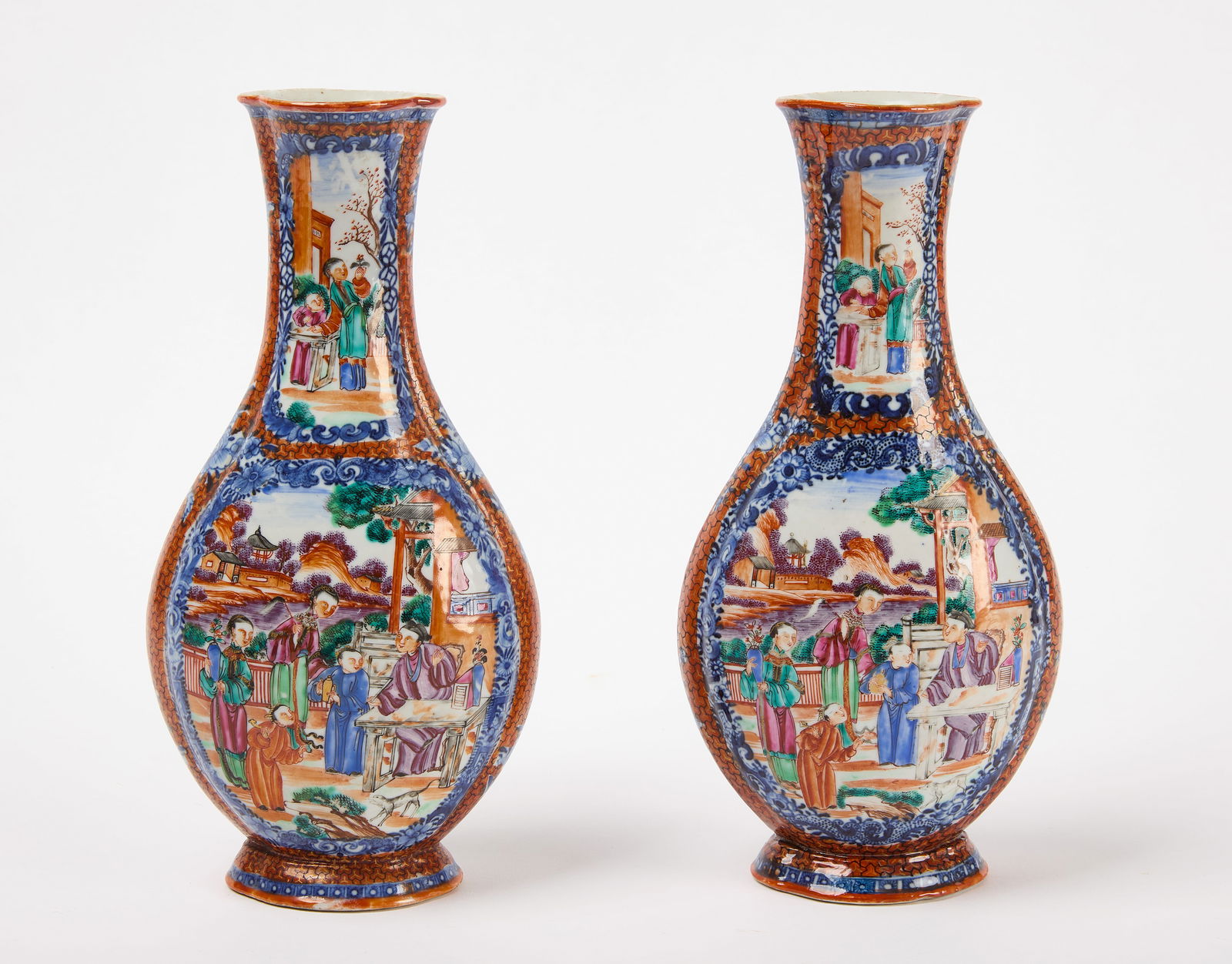 Pair of Rose Medallion Vases (1 of 5)