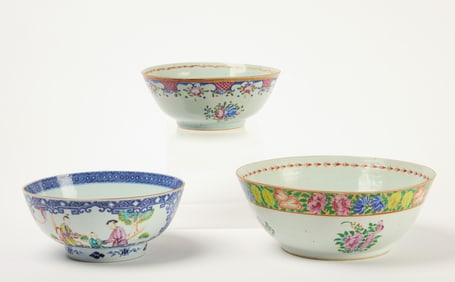 Three Chinese Export Bowls