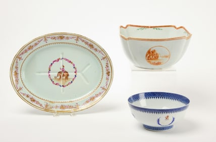 Three China Trade Porcelain Items