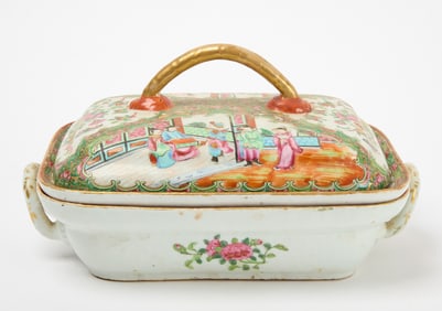 Rose Medallion Three Part Vegetable Dish