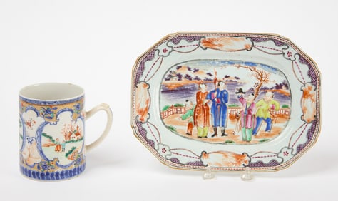 Chinese Export Small Platter and Mug