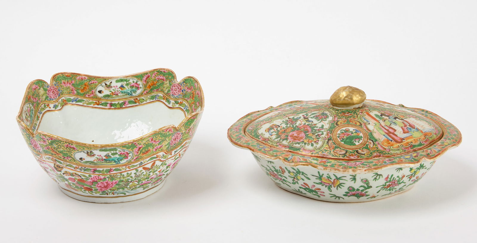 Rose Medallion Covered Vegetable and Bowl (1 of 5)