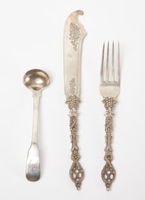 Three Fine China Trade Silver Utensils
