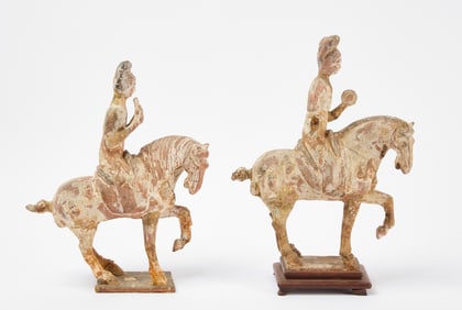 Pair of Chinese Pottery Figures