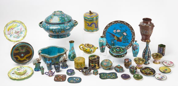 Large Estate Group of Cloisonné