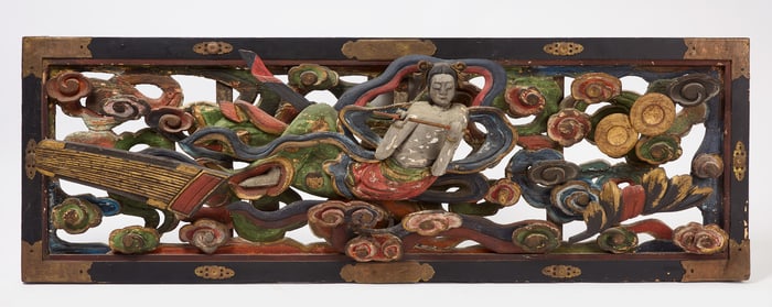 Japanese Buddist Carved Panel