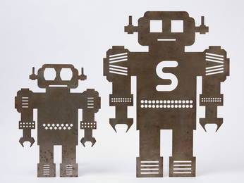Two Metal Robots