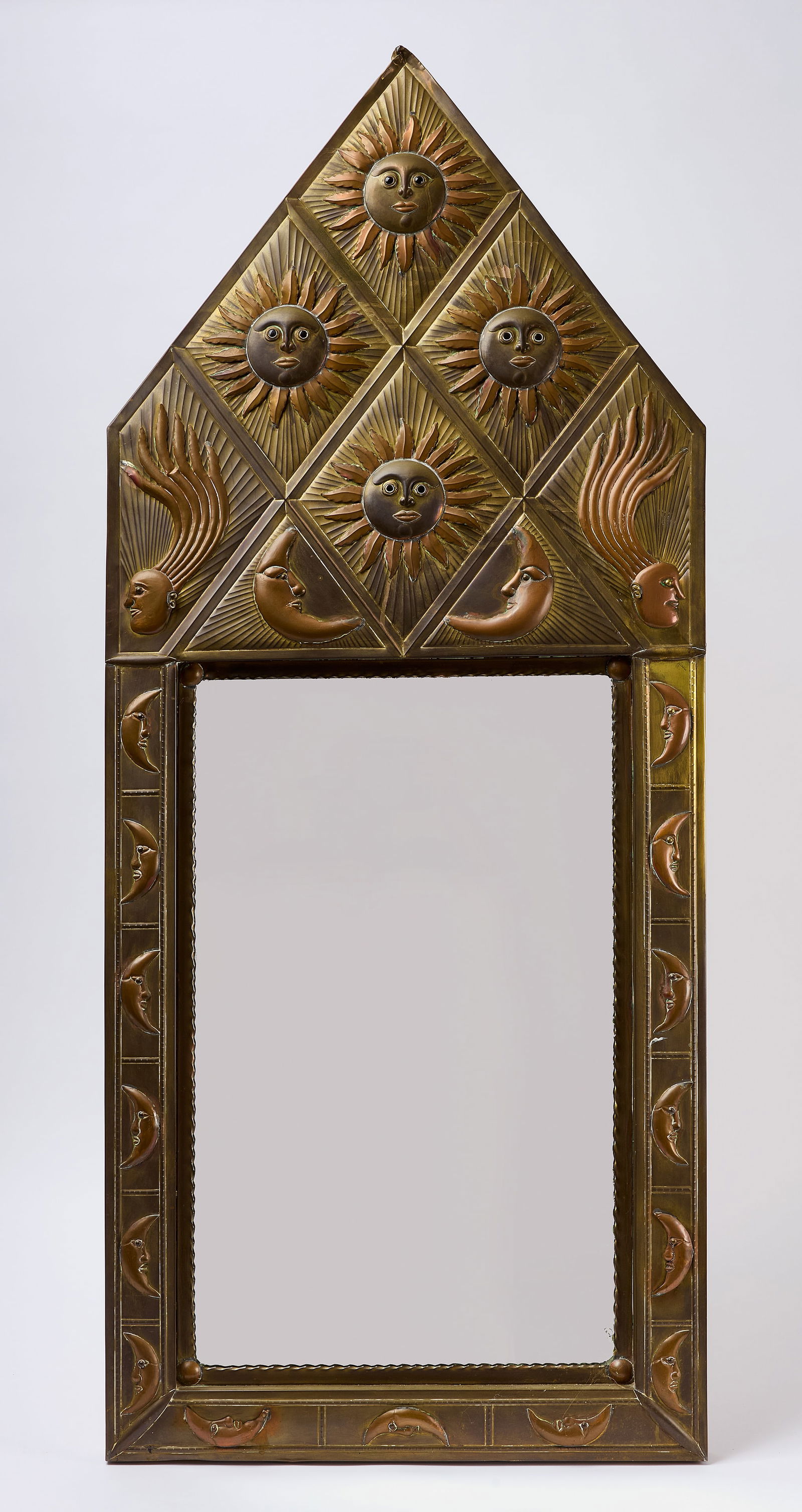 Copper Mirror with Moons and Suns (1 of 3)