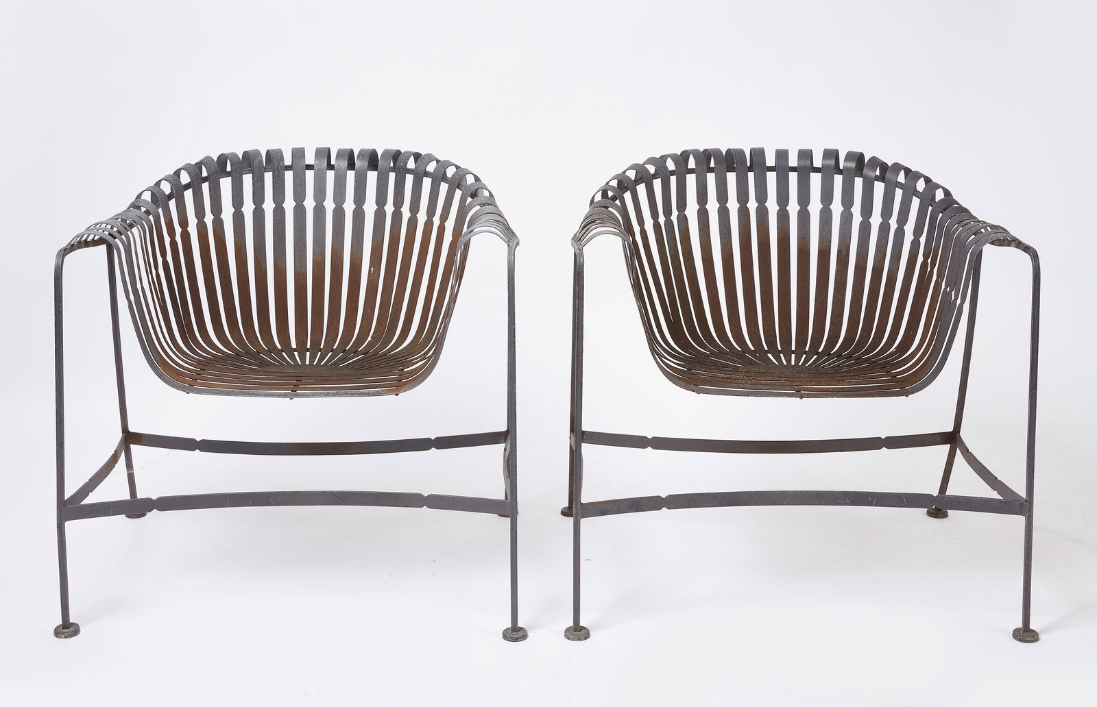 Pair of Woodard Sunburst Strap  Chairs