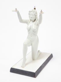 Modern Table Base - Kneeling Nude Woman