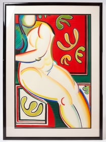 G. Dergalis - Large Abstract Water Color of a Woman