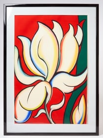 G. Dergalis - Large Abstract Water Color of Flowers