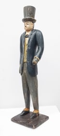 Carved Wood Gentleman with Top Hat