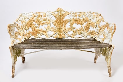 Garden Iron Fern Bench