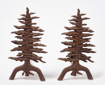 Pair of Pine Tree Andirons
