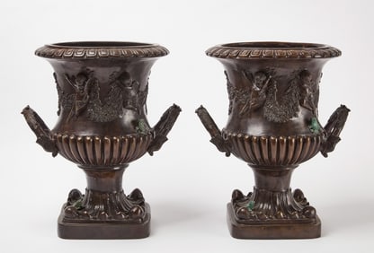 Pair of Urns with Cherubim