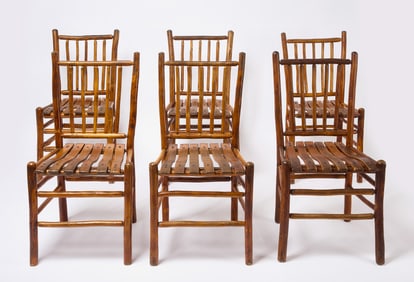 Set of Six Old Hickory Side Chairs