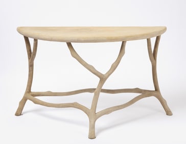 Faux Bois Demilune Garden Table