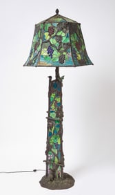Bronze and Stained Glass Floor Lamp